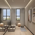 Modern Fitness Studio Interior For Supermoms With Sofa And Plant