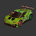 Lime Green Camouflage Racing Car With Petrobras Logo Rear Spoiler And Number 78