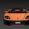 Orange Convertible Sports Car With Open Top Black Seats And White Wheels