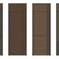 Modern Interior Swing Doors Showcasing Different Wood Grain Patterns And Color Options 3d model