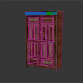 Elegant Traditional Wooden Wardrobe With Carved Details And Double Door Panel Design