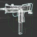 Black Tactical Submachine Gun With Military Style Metallic Finish And Detailed Design
