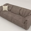 Gray Fabric Sectional Sofa With Modern Design And Checkered Pillow For Living Room