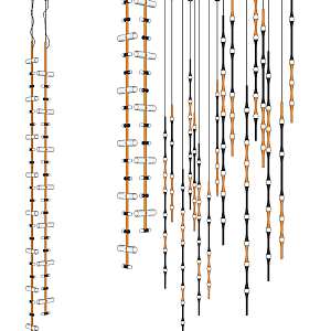 Modern chandelier stair strip decorative chandelier 3d model