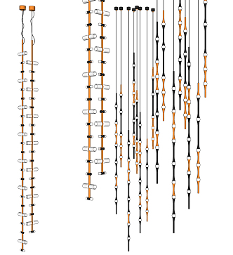 Modern chandelier stair strip decorative chandelier 3d model