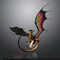 Mythical Dragon Clutching Egg With Colorful Wings Orange Body And Long Tail
