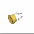Yellow Emergency Stop Button With Red Arrows And Metal Base