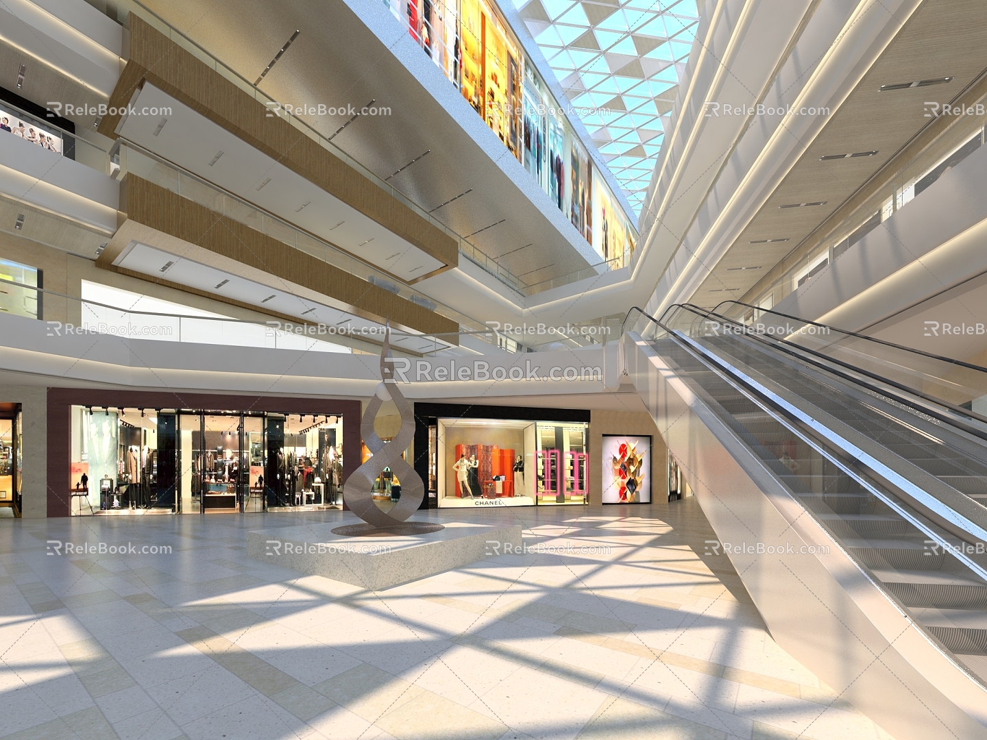 Modern shopping mall mall complex 3d model