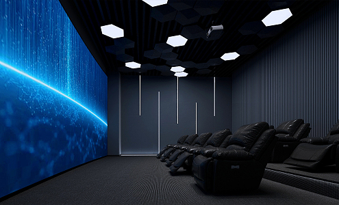 modern audio-visual room audio-visual room 3d model