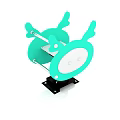 Turquoise Animal Shaped Playground Equipment With Double Seat And Black Base