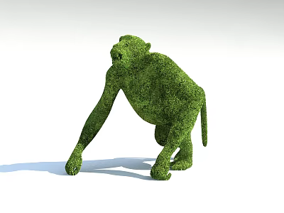 Creative Monkey Shaped Shrub Topiary Design for Outdoor Garden Decoration 3d model