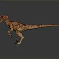 Realistic Reddish Brown Dinosaur Model With Open Mouth And Detailed Skin Texture