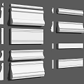 Gypsum Cornices Various Styles Displayed For Interior Decoration On Black Background