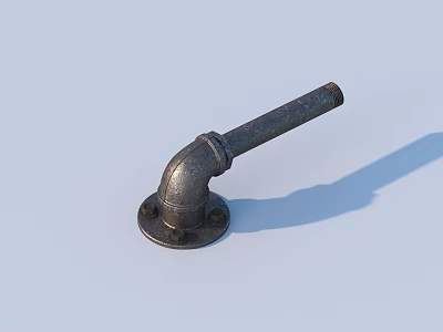 Industrial Equipment Metal Pipe Elbow Fitting With Flange Base For Industrial Pipeline Connections 3d model