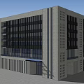 Modern Office Building With Stone Exterior And Floor To Ceiling Glass Windows