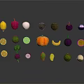 Colorful Various Fresh Sliced Fruits Display On Black Background With Lemon Orange Pumpkin And Avocado