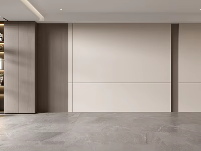 Modern Sofa Backdrop Wall with Minimalist Design and Light Color Wooden Accents 3d model