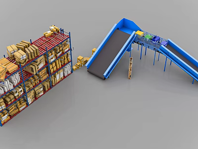 modern conveyor belt 3d model