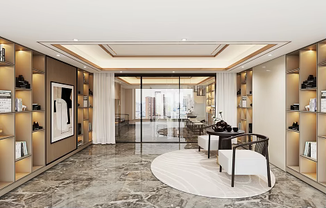 New Chinese Style Leisure Room Study Leisure Room 3d model