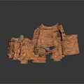 Fantasy Rock Structure With Layered Formations Spires Caves Gray And Reddish Brown Textures