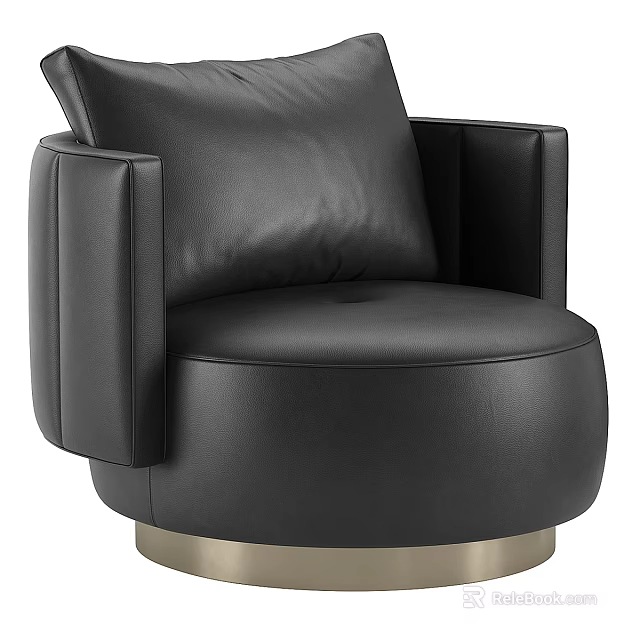 Modern Black Leather Sofa and Coffee Table Set with Gold Base Contemporary Design 3d model 