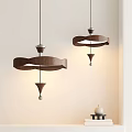 Modern Curved Wooden Pendant Lights With Warm Lighting And Metal Accents For Home Interior