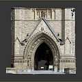 Gothic Stone Archway Architectural Structure With Carved Ornamental Details And Pointed Arch Design