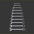 Hardware Tools Professional Chrome Plated Wrench Set With Multiple Sizes