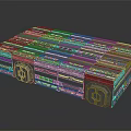 Cartoon Scene Of Futuristic Multi layered Blue And Gray Tech Structure With Shiny Reflective Surface
