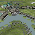 Multiple Boutique Hotel Buildings Surrounded by Waterside Greenery and Scenic Views