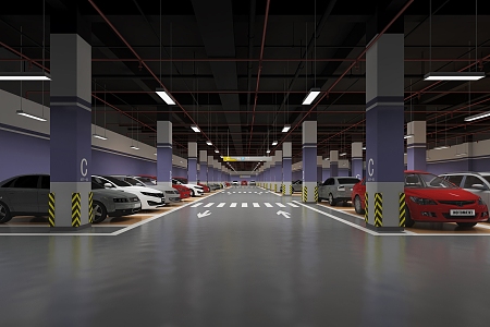 Underground parking garage 3d model