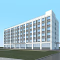 Modern Multi Story School Building With White Exterior Large Windows Green Lawn And Paved Paths
