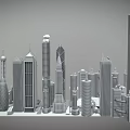 Modern High-rise White Model World Famous High-rise World Landmark Architecture Simple Model High-rise Combination 3d model