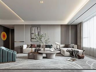 modern living room 3d model