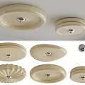 Cream wind middle ancient ceiling lamp 3d model