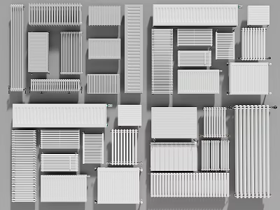 Variety Of White Radiators In Different Styles 3d model