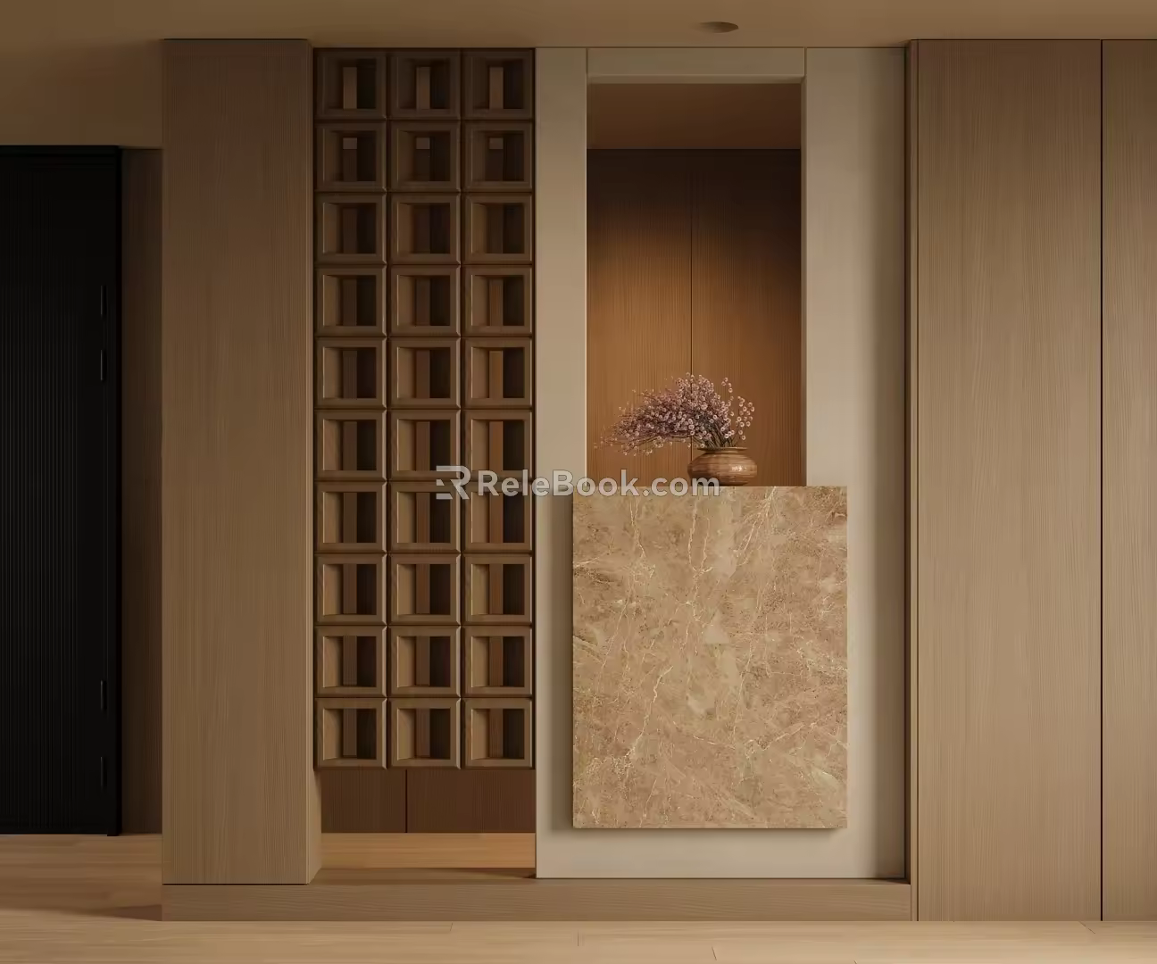 Middle Ancient Entrance Vintage Partition Decorative Wall 3d model