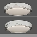 Modern Round Ceiling Light With White Body And Gold Accent Soft Lighting 3d model