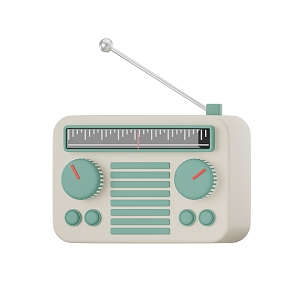 Modern Radio Recorder Cartoon Radio 3d model