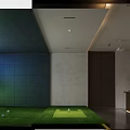Modern Luxury Office Interior With Chinese Elements Partition Wooden Stone Lighting And Wall Art