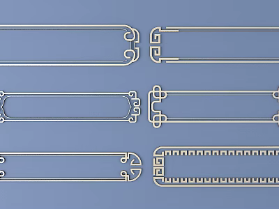 Traditional Intricate Carved Decorative Strips With Various Ornate Patterns For Home Decoration 3d model