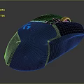 Black Ergonomic Gaming Mouse With Blue G Logo And RGB Lighting