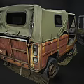 Old Rusty Van With Broken Windows And Worn Out Exterior Look 3d model