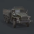 Military Green Rugged Off Road Truck With Open Cargo Bed And Large Tires