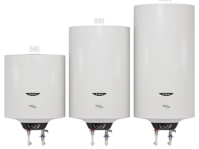 Household Electric Water Heaters White Storage Type with Different Capacities 50L 80L 100L 3d model