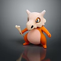 Game and Movie Character With Pink Head White Skull Helmet Orange Body Holding Bone Standing