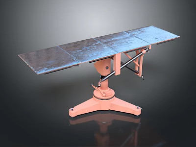 Sturdy Functional Workbench With Steel Flat Top And Pink Metal Adjustable Stand Base 3d model