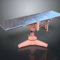Sturdy Functional Workbench With Steel Flat Top And Pink Metal Adjustable Stand Base 3d model
