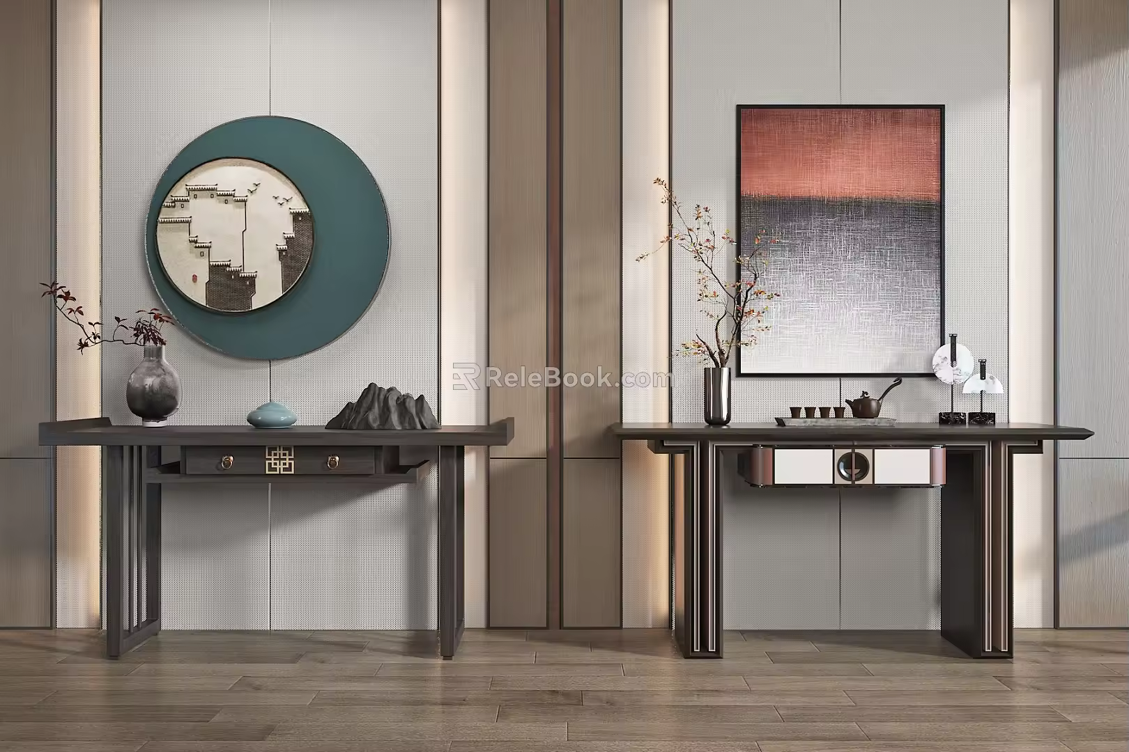 New Chinese style porch bar table 3d model