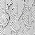 White Leaf Shaped 3D Textured Wall Decor Design For Modern Interiors 3d model